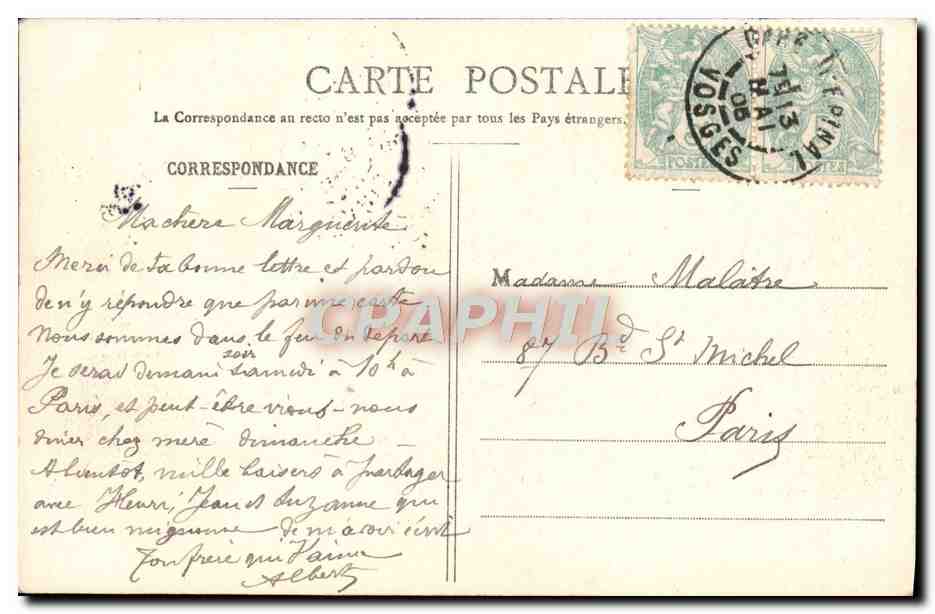 CPA Epinal Le Chateau Un Coin de la Promenade — Rückseite