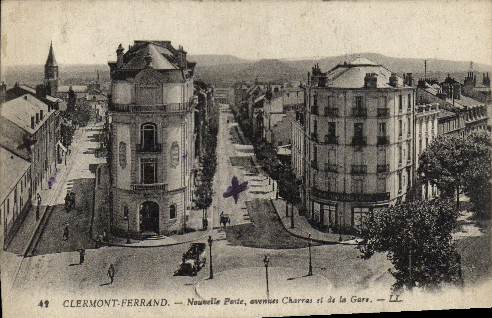 CPA Clermont Ferrand Nouvellle Poste Avenue Charras et de la Gare