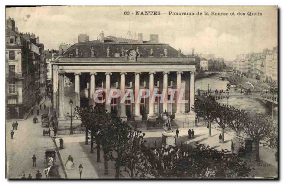 CPA Nantes Panorama De La Bourse et Des Quais