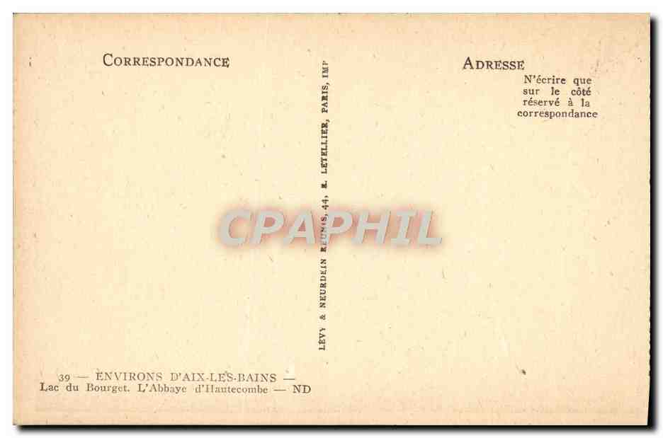 CPA Environs D'Aix Les Bains Lac du Bourget L'abbaye d'Hautecombe — Rückseite