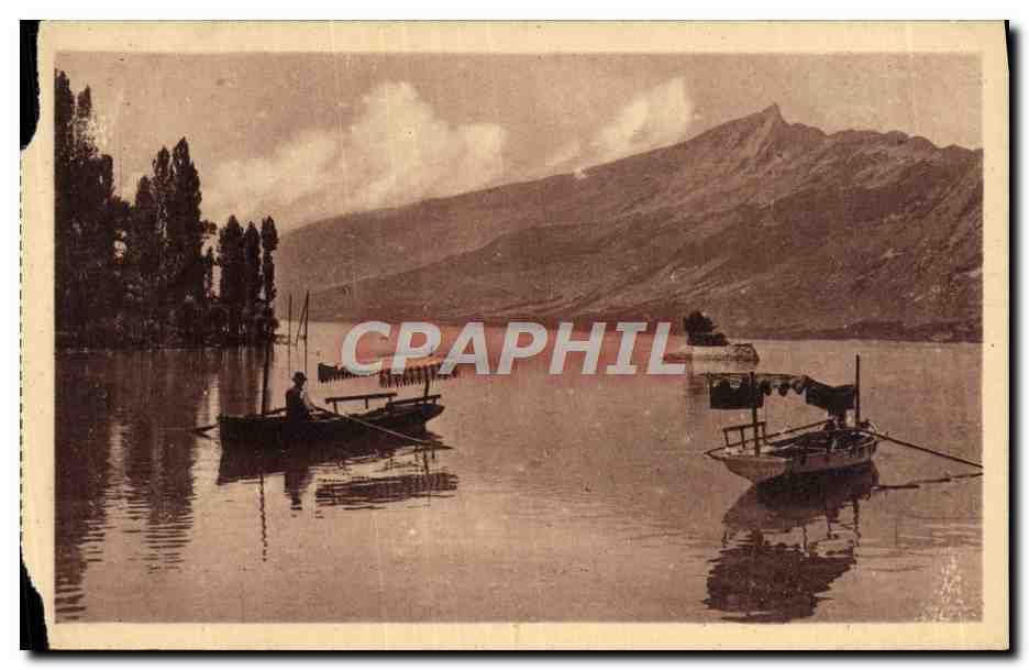 CPA Aix Les Bains Le lac du Bourget et la dent du chat