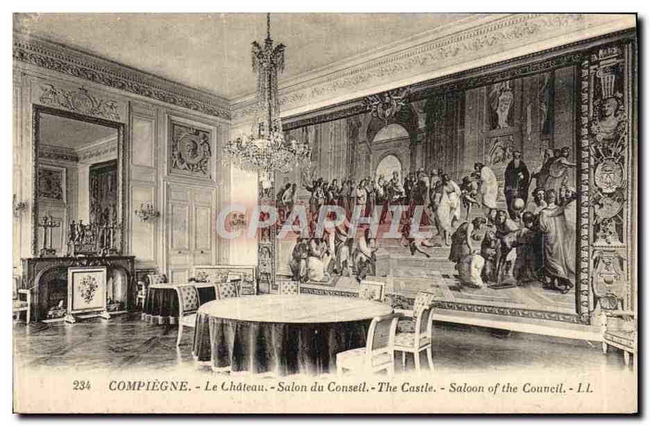 CPA Compiegne Le Chateau Salon du Conseil 