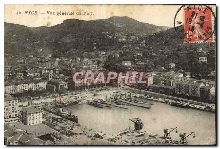 CPA Nice Vue generale Du Port Bateaux