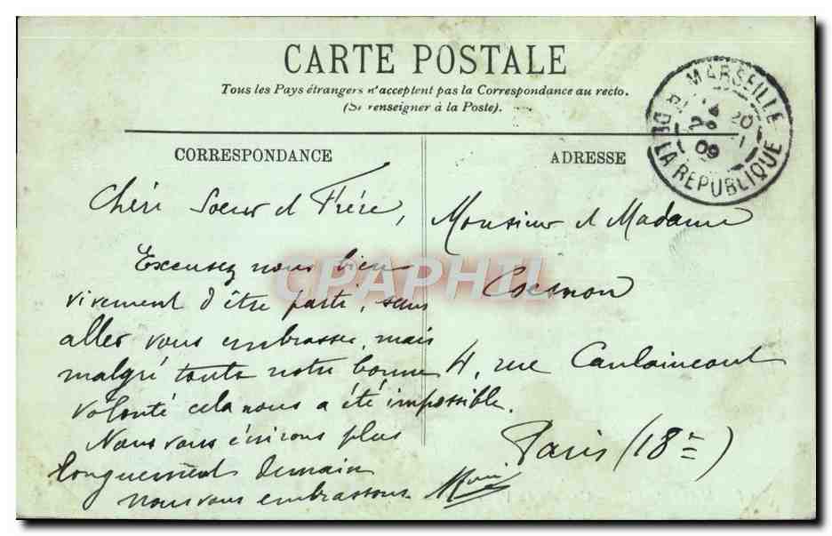 CPA Marseille Un Coin du Vieux Port Bateaux — Rückseite