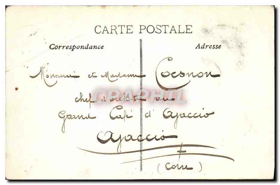 Tarjeta postal antigua Marsella Fuerte de San Juan y Catedral con Barcos — Reverso