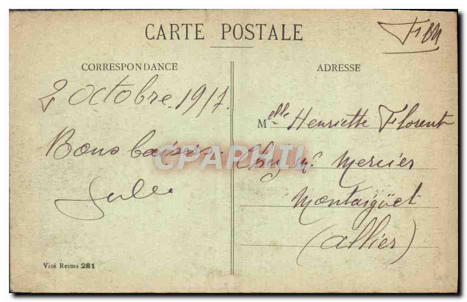 CPA Reims Dans Ses Annees de Bombardements Eglise Saint Andre Vue interieure  — Rückseite