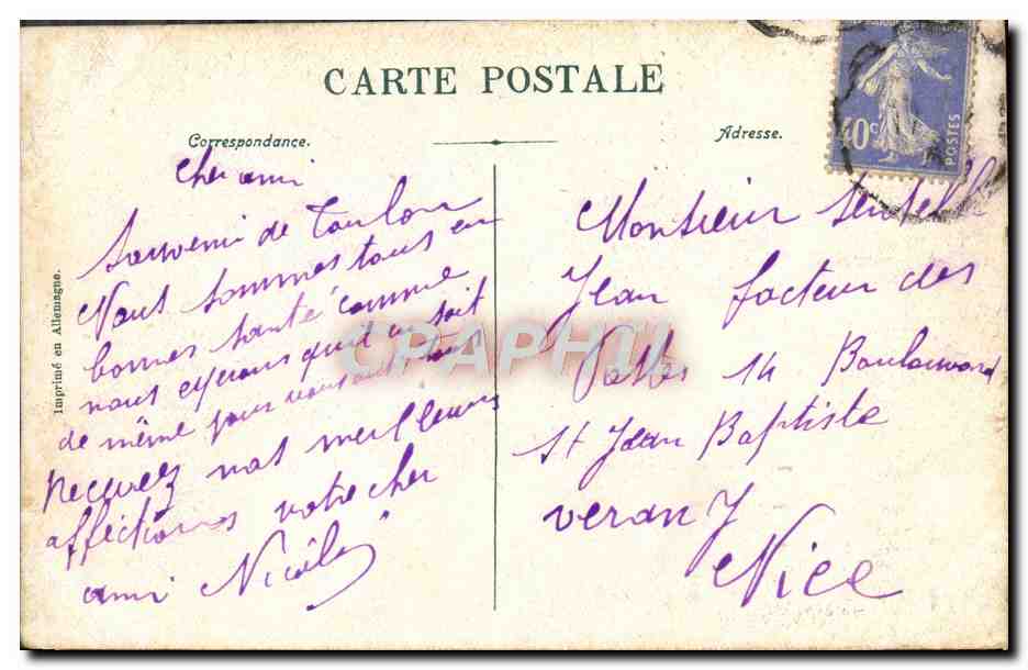 Toulon. Vue générale — éditeur Allemagne, n° de série 1 — Verso