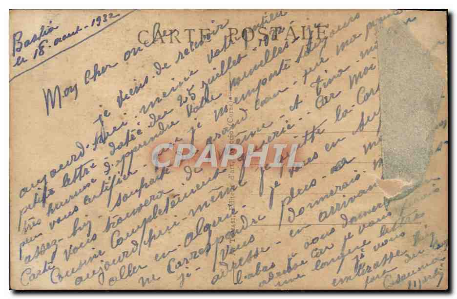 CPA Ajaccio Musee Napoleon Musee de L'Hotel de ville L'aigle Corse Corse Corsica — Rückseite