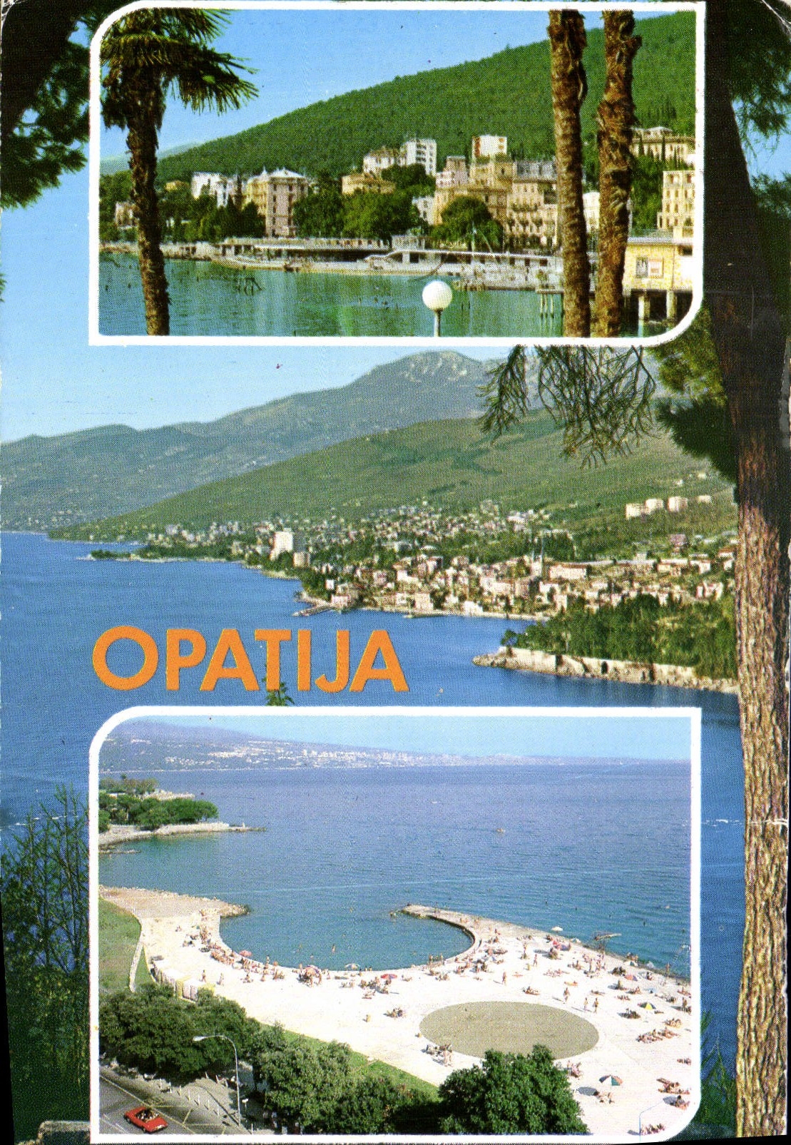 Opatija — Panoramablick und Strand — Verlag unbekannt, Seriennummer S-1530 - Vorderseite