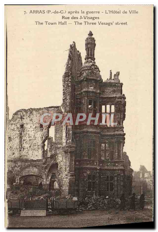 CPA Arras Apres La Guerre L'Hotel De Ville rue des 3 visages 