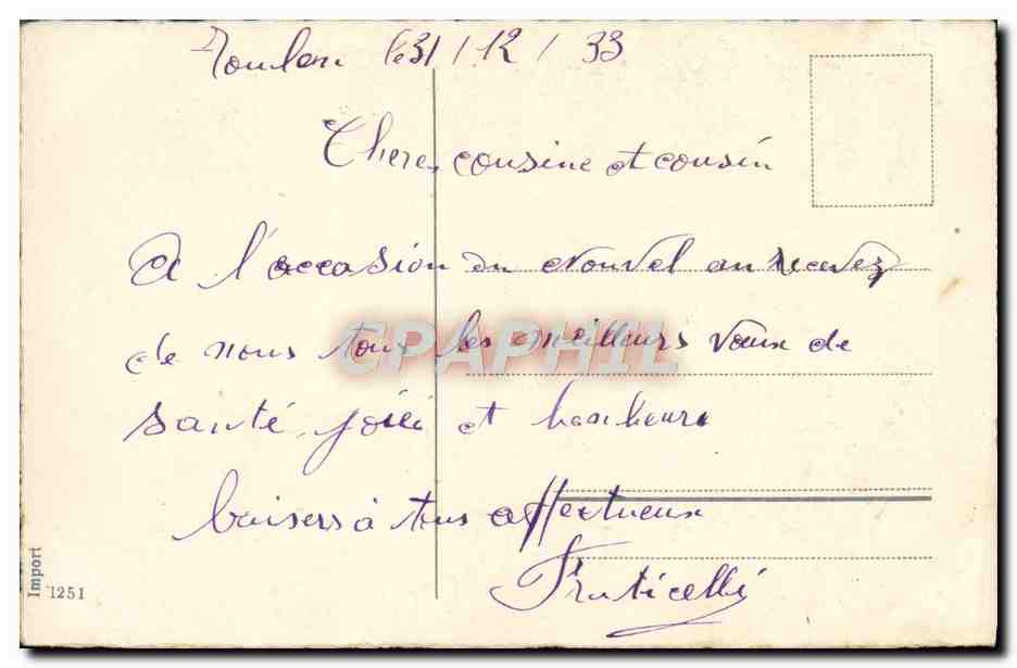 CPA Bonne Et Heureuse annee — Rückseite