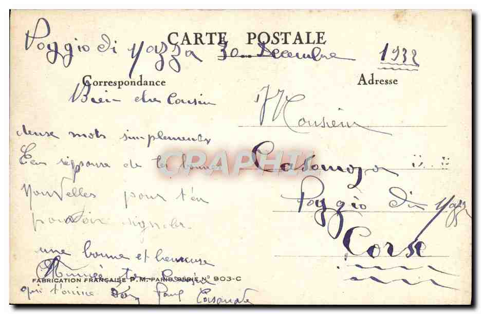 CPA Bonne Annee — Rückseite