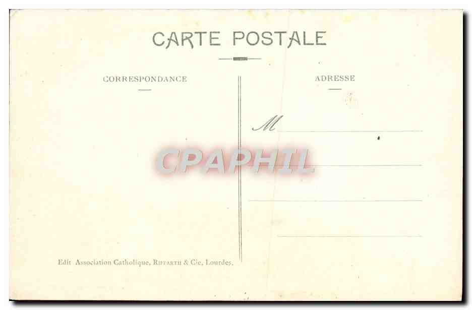 CPA Lourdes Les Robinets — Verso