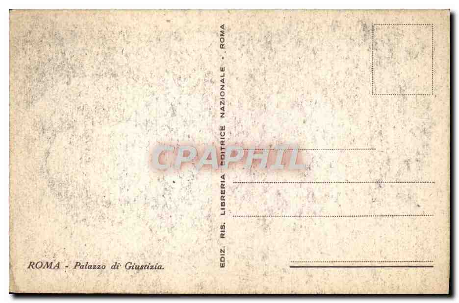 CPA Roma Palazzo Di Giustuzia — Rückseite