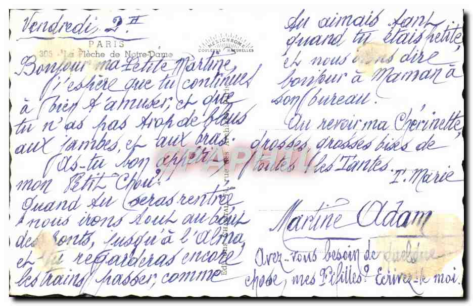 CPM Paris Fleche De Notre Dame — Verso