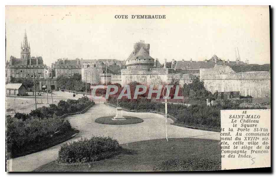 Saint-Malo — Le Château et la Porte St-Vincent au XVIIIe siècle — Artaud et Nozay, Nantes
