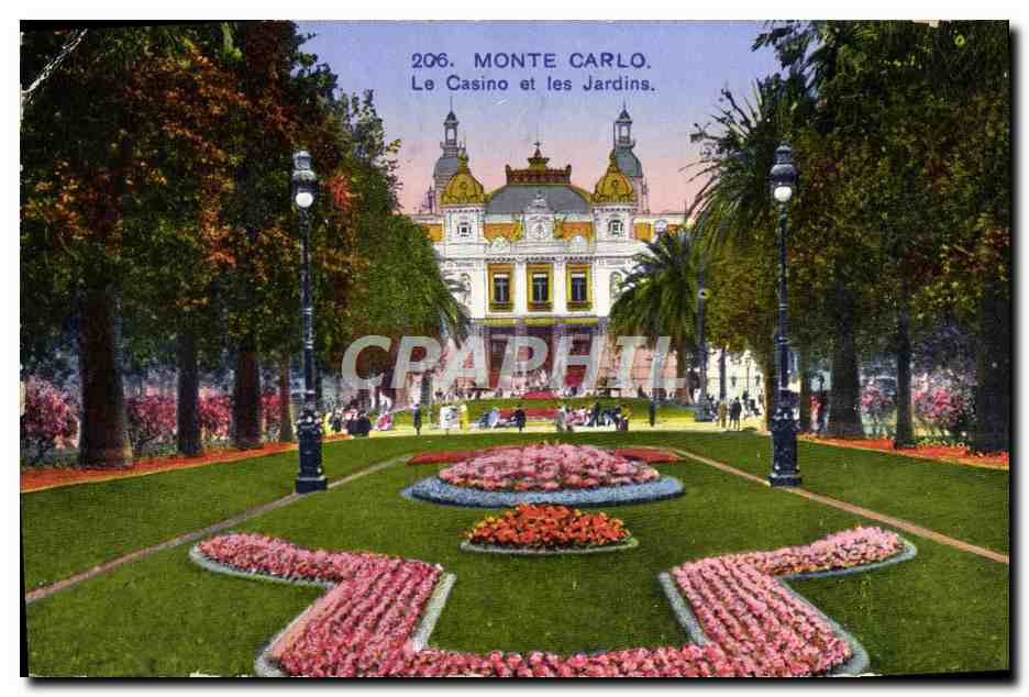 CPA Monte Carlo Le Casino Et Les Jardins