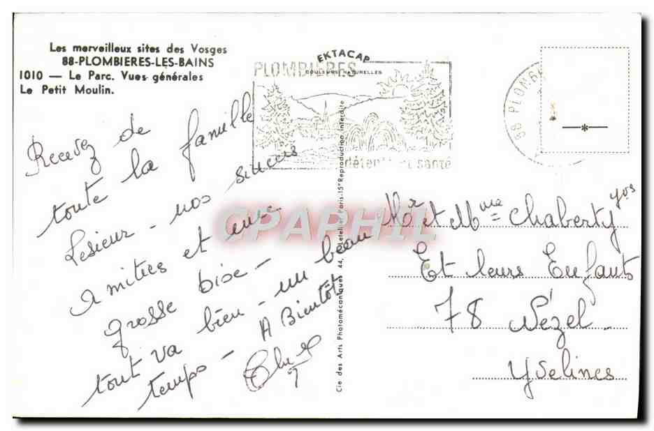 Plombières-les-Bains — Vue générale et Le Petit Moulin — Éditeur : Cie des Arts Phanamécaniques — Reverso