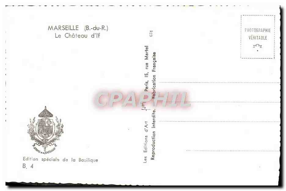 CPM Marseille Le Chateau d'If — Rückseite