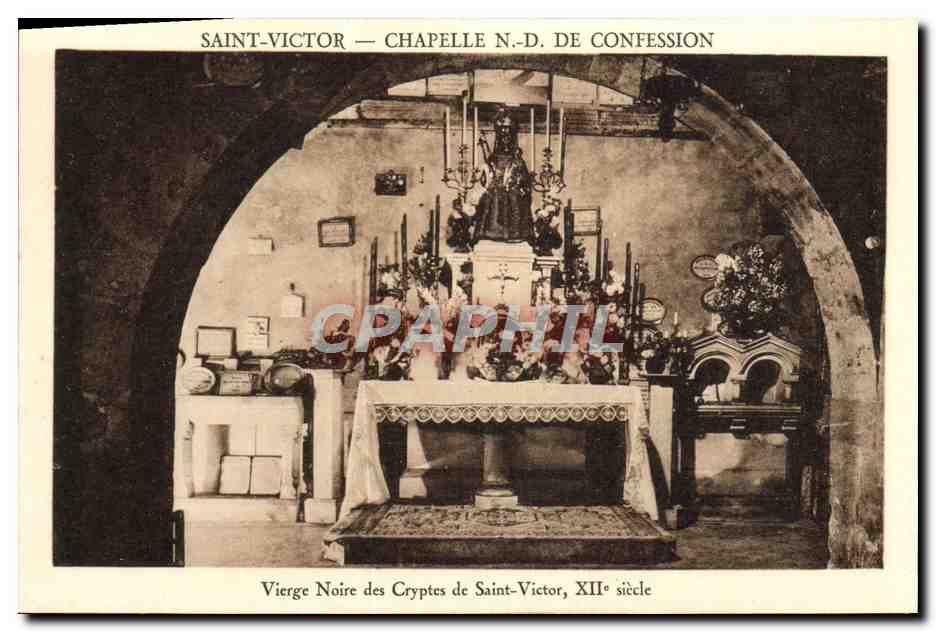 CPA Saint Victor Chapelle N D De Confession Vierge Noire Des Cryptes De Saint Victor Marseille