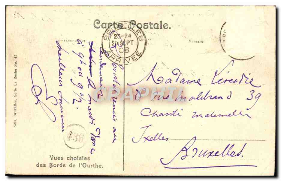 CPA La Roche Le Herou Vue Pres De Nadrin — Rückseite