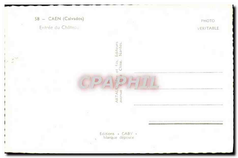 CPM Caen Entree Du Chateau — Verso