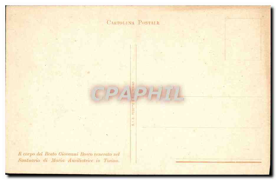 CPA Torinao Il corpo del Beato Giovanni Bosco — Rückseite