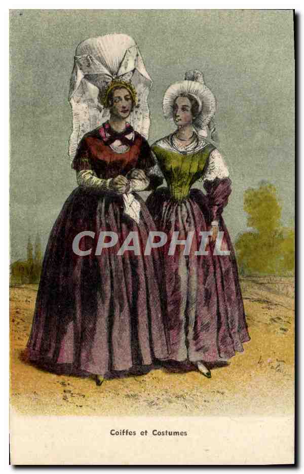 CPA Coiffes Et Costumes Folklore Normandie 
