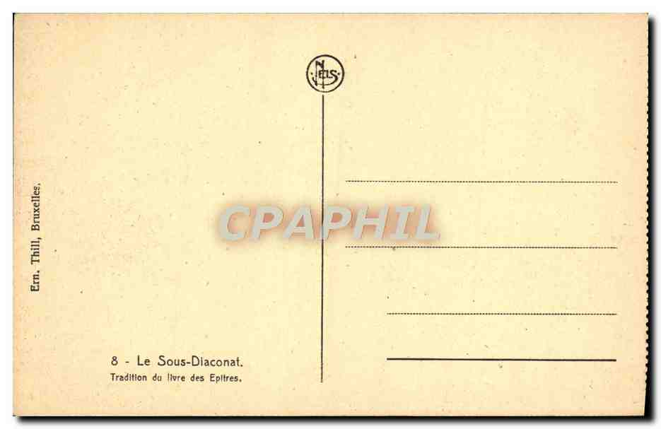 CPA Le Sous Diaconat Tradition Du Livre Des Epitres — Rückseite