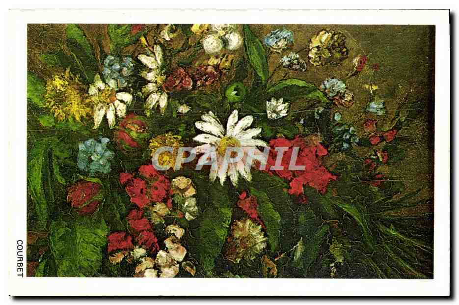 Fleurs — reproduction d'une œuvre de Courbet — Stellacartes Paris, n° 41-563 - Anverso