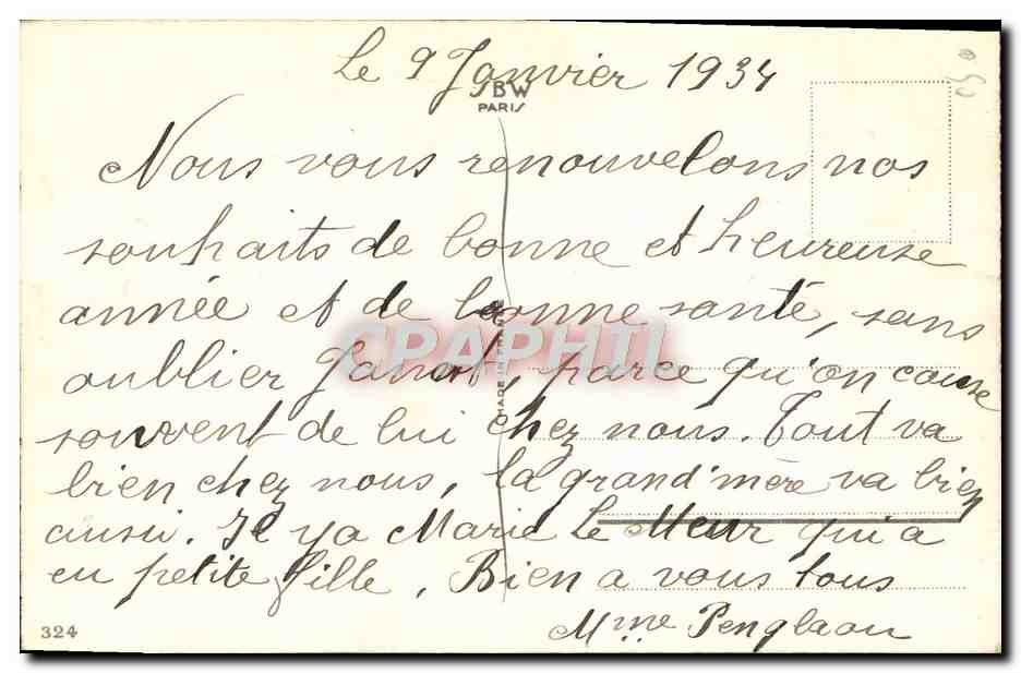 CPA Heureuse Annee — Rückseite