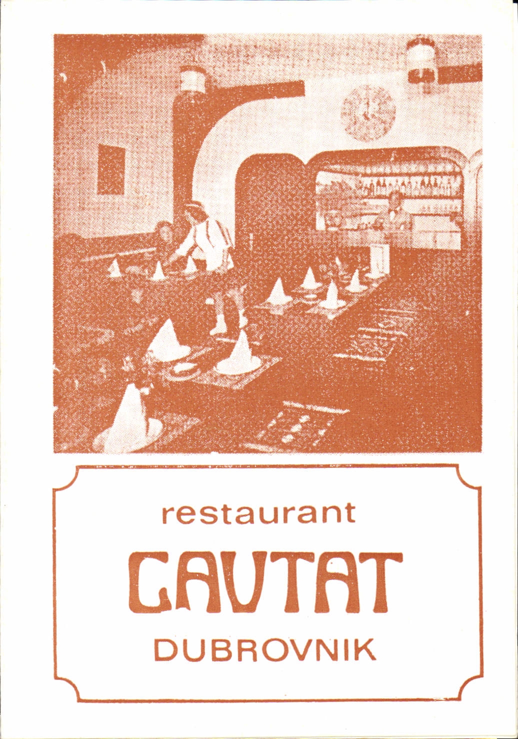 Carte Restaurant Cautat Dubrovnik
