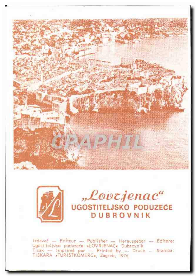 Carte Restaurant Cautat Dubrovnik — Rückseite