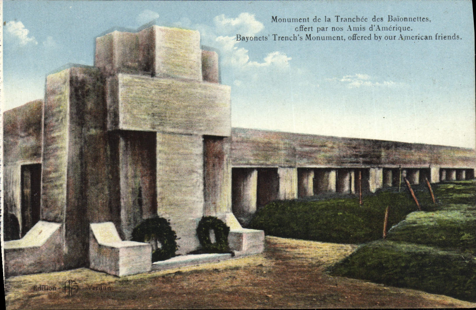 CPA Monument De La Tranchee Des Baionnettes offert par nos amis d'Amerique Militaria 
