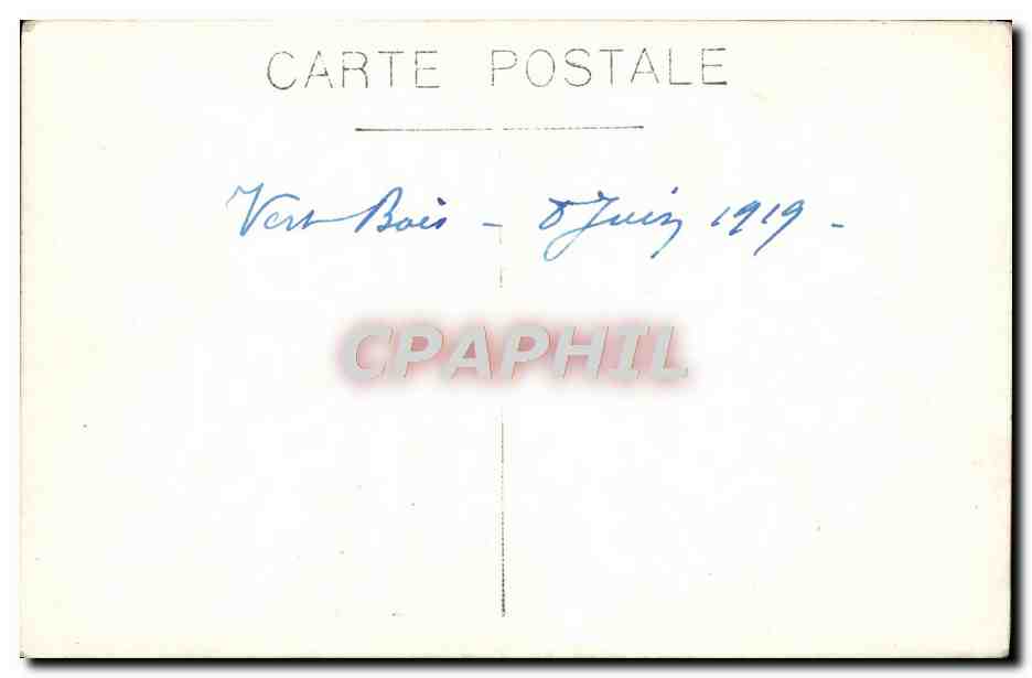 CARTE PHOTO Vert Bois Junio 1919 — Reverso
