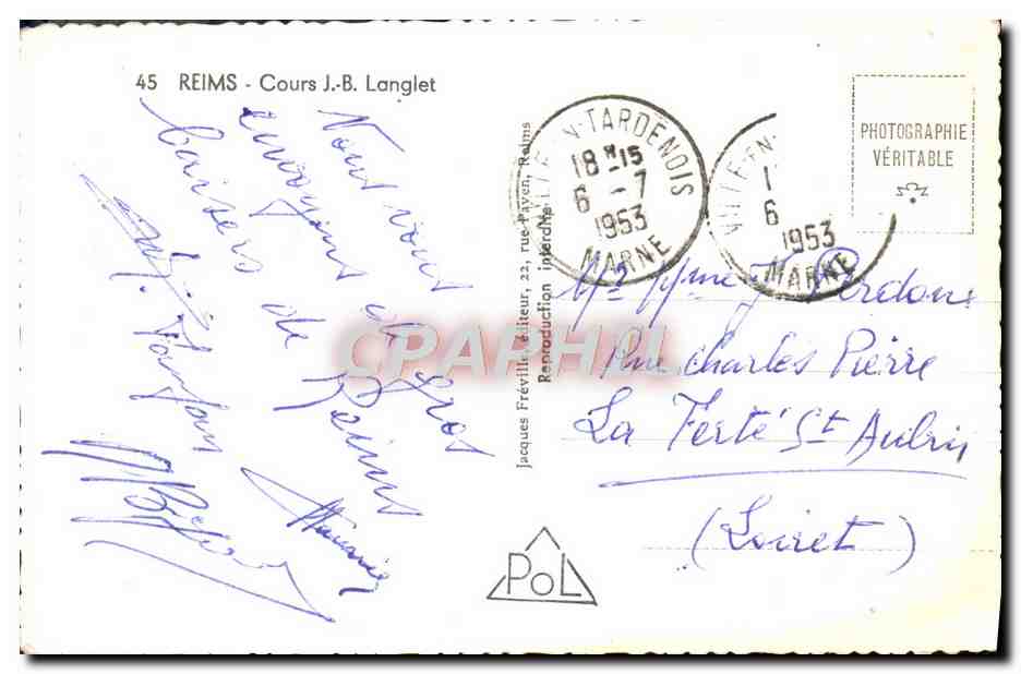 CPM Reims Cours JB Langlet — Verso