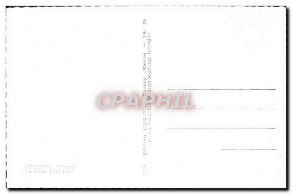 Auxerre (Yonne) — Le Pont Paul-Dert — Éditions Collin — Verso