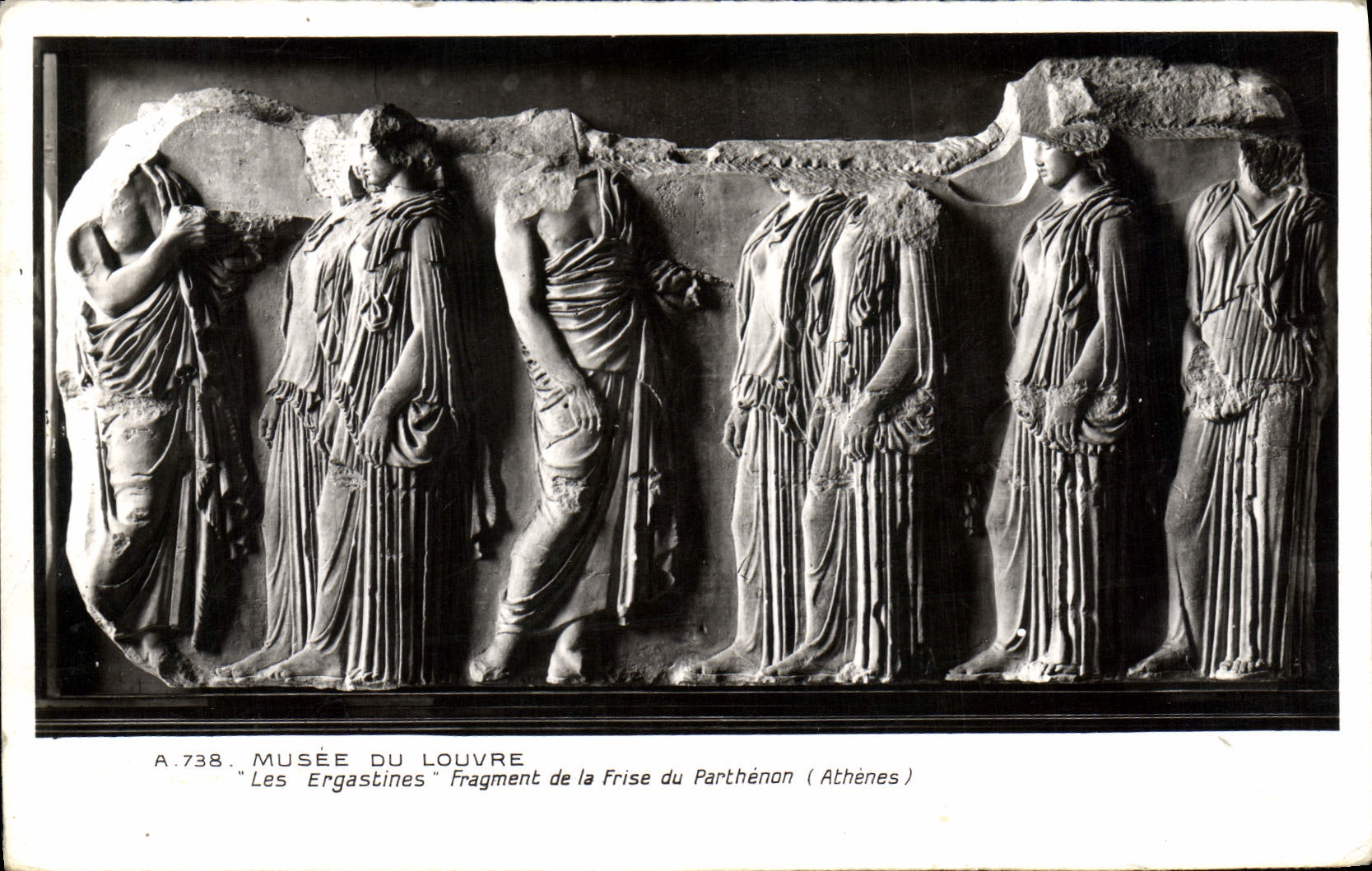 Les Ergastines — Fragment de la Frise du Parthénon (Athènes) — Musée du Louvre, série A.738