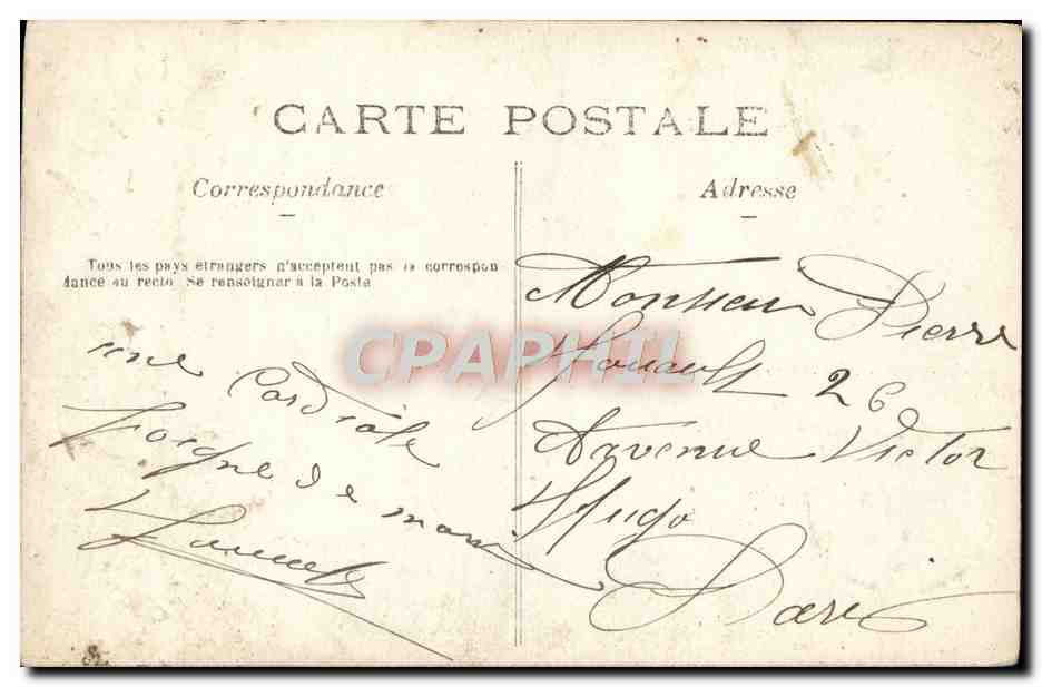CARTE PHOTO Homme Paysan — Rückseite