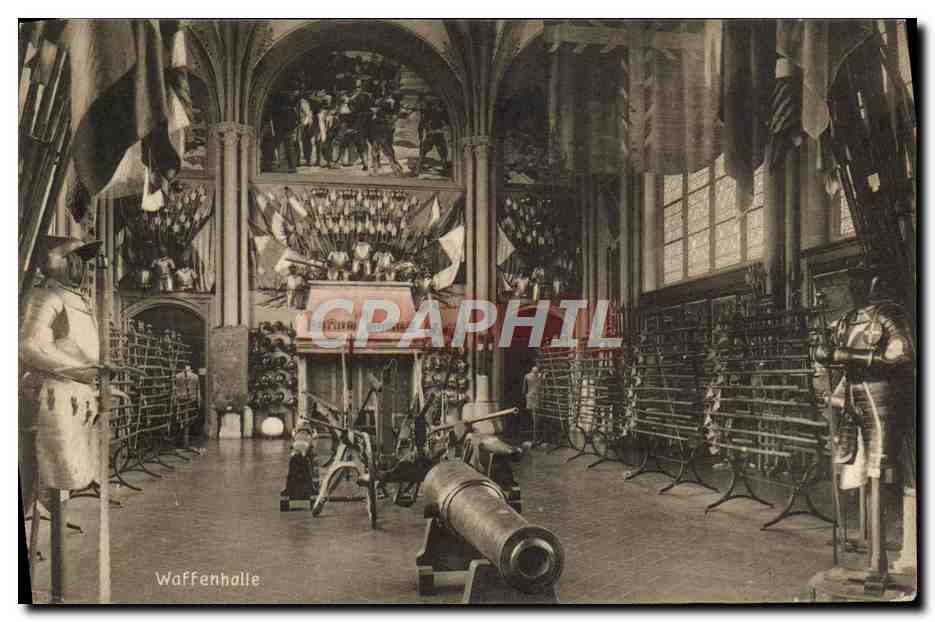 CPA Waffenhallee Armures Moyen Age Militaria 
