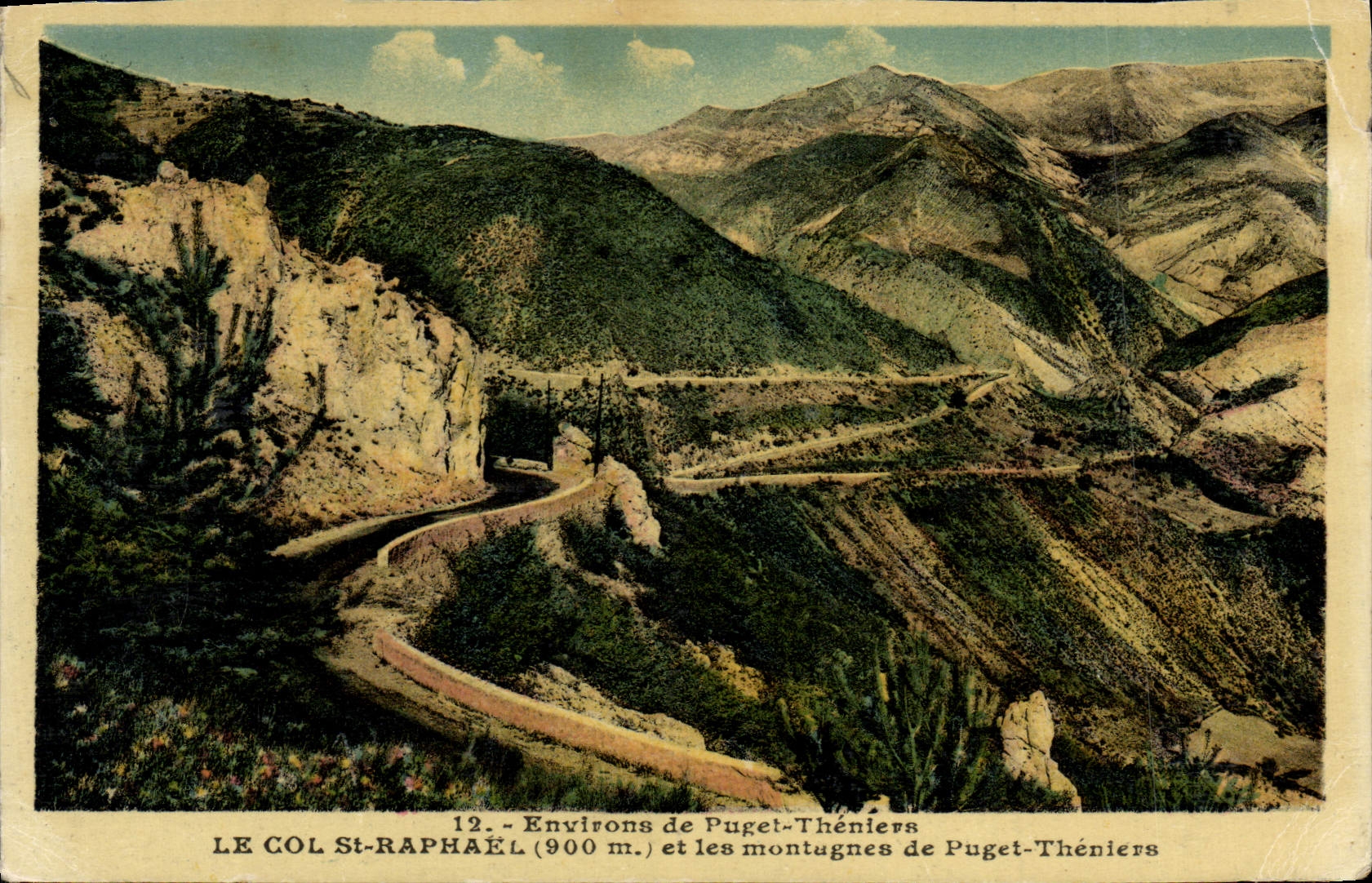 CPA Environs De Puget Theniers Le Col St Raphael Et Les montagnes de Puget Theniers