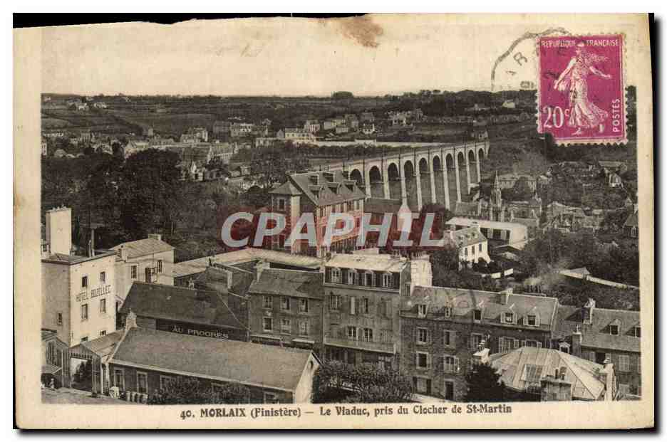 CPA Morlaix Le Viaduc Pris Du Clocher De St Martin