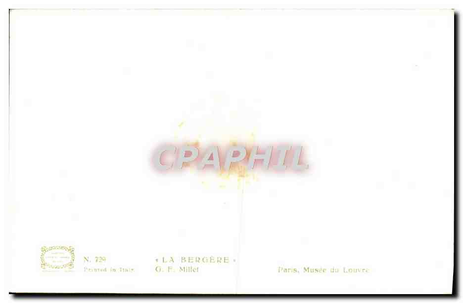 CPA La Bergere Millet Moutons — Verso