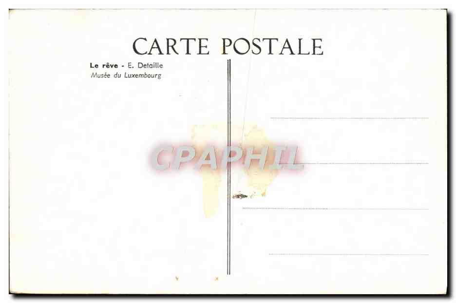 CPA Le reve Detaille Musee du Luxembourg Militaria — Verso