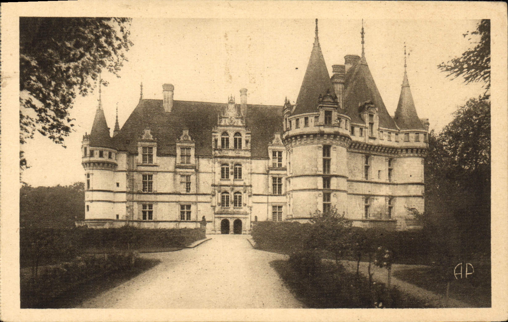CPA Azay le Rideau Le Chateau National Facade Nord L'Entree