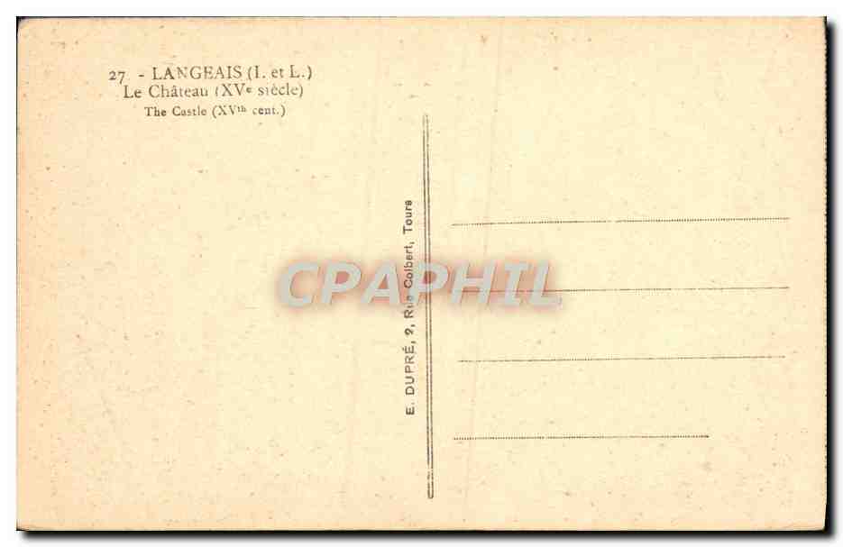 CPA Langeais Le Chateau  — Rückseite