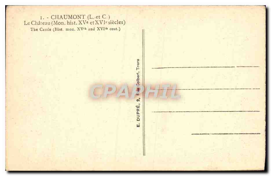 CPA Chaumont Le Chateau  — Verso