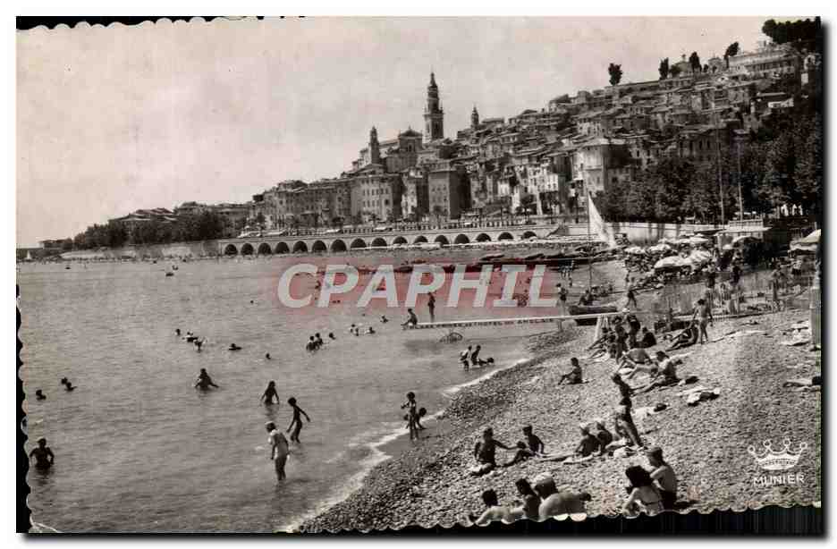 CPM Menton La Vieille Ville La Plage du Quai Bonaparte