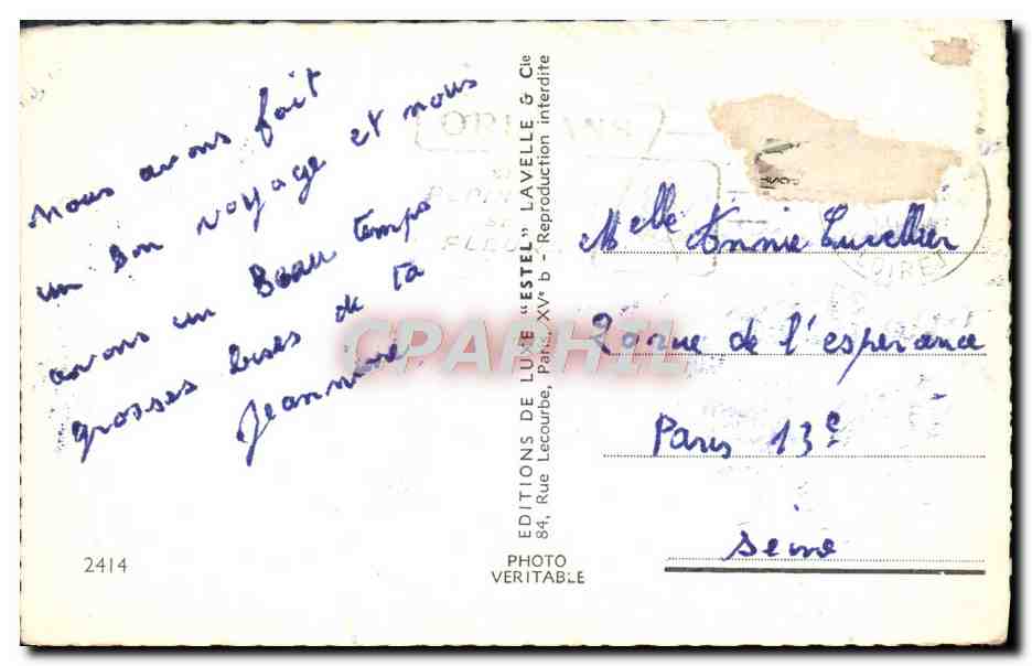 CPM Jeanne d'Arc La pucelle d'Orleans — Verso