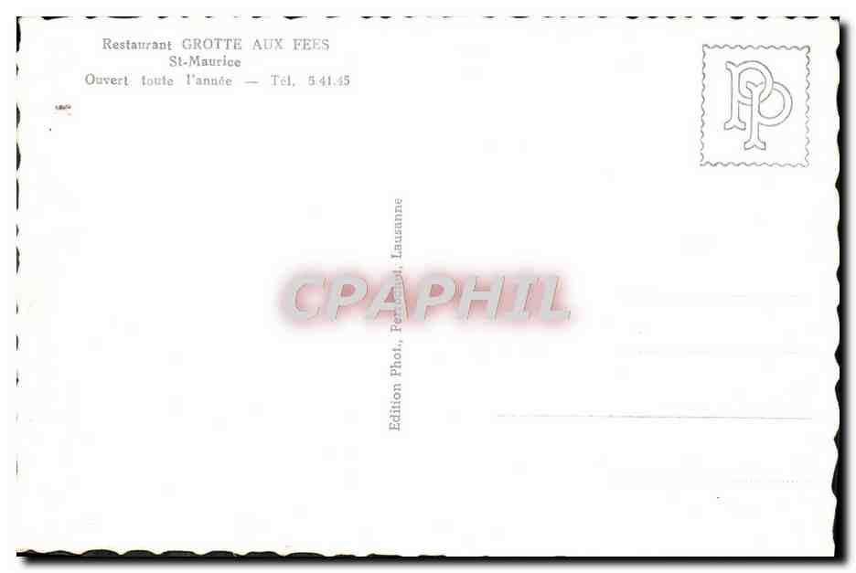 CPM St Maurice Inteireur de la Grotte aux Fees La Cascase — Rückseite